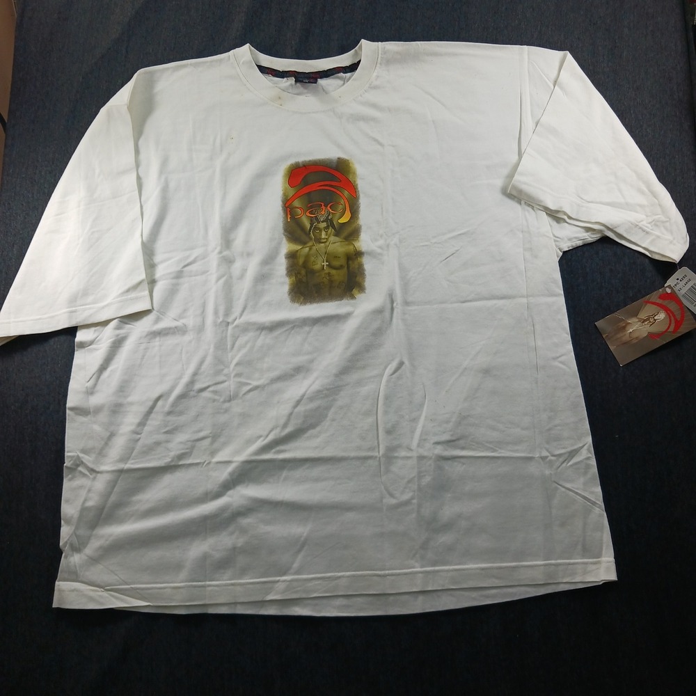 Vintage 2Pac Shakur Winterland Graphic T-Shirt White XXL TPC 4252 Rap Tee NWT
